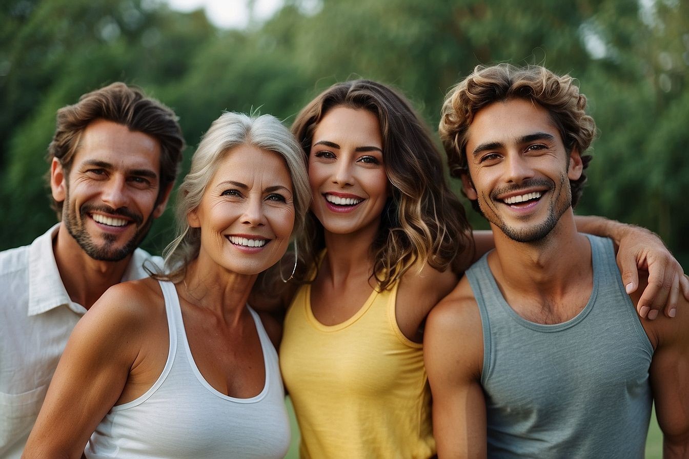 2 men and 2 women smiling.